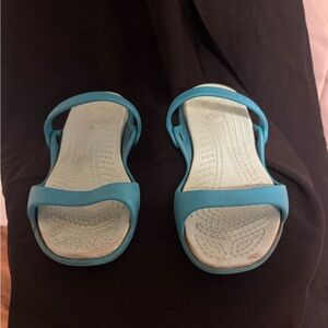 CROCS Women's Aqua Blue Slingback Sandals